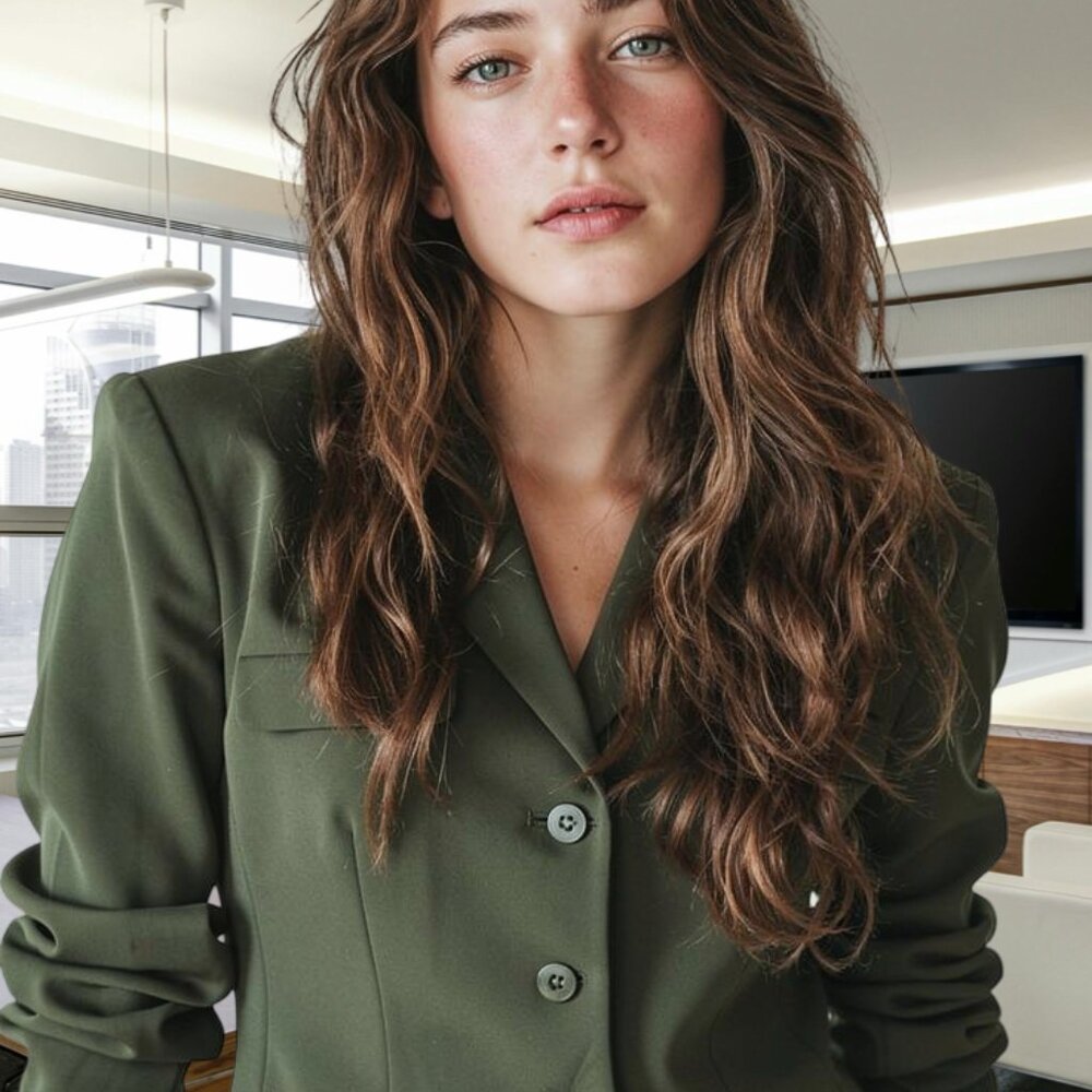 Vintage Jones New York olive green suit jacket